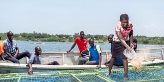 Youths on fishing boat