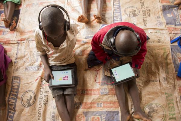 Children using tablets